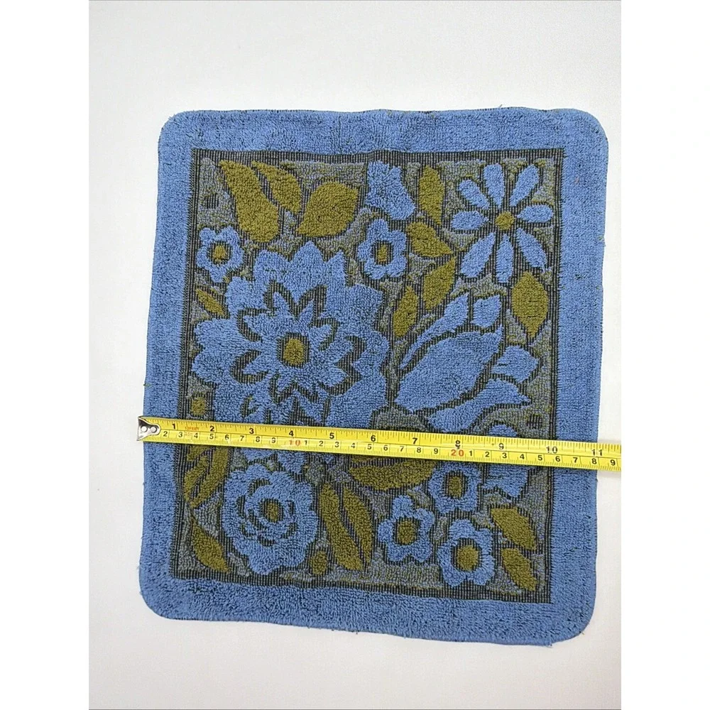 vintage Callaway washcloth blue green floral MCM